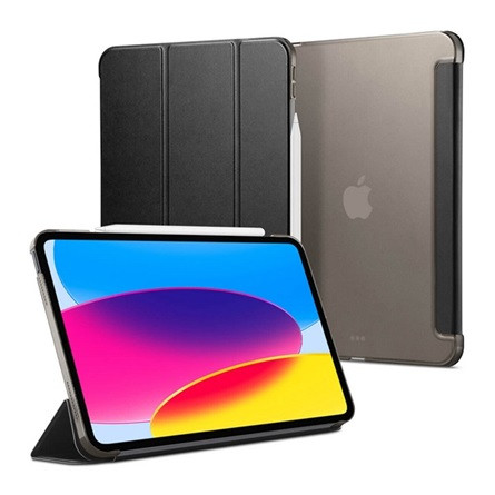 Spigen IPAD 10.9 (2022) SPIGEN SMART FOLD tok álló, bőr hatású aktív FLIP, asztali tartó, FEKETE