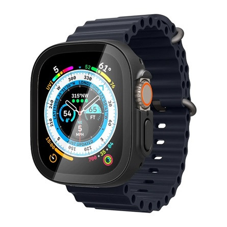 Spigen Apple Watch Ultra 2 49mm SPIGEN THIN FIT 360 műanyag óra keret ütésállóság, 360° védelem + üveg, FEKETE
