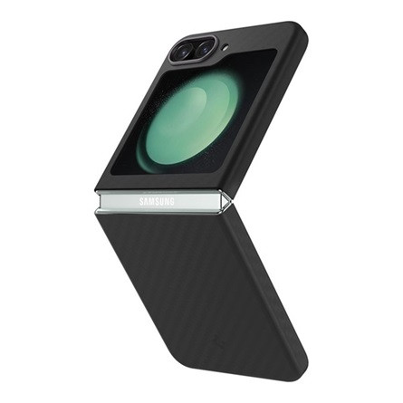 Spigen Samsung Z Flip5 5G SPIGEN AIRSKIN PRO szilikon telefonvédő ütésállóság, karbon minta, FEKETE