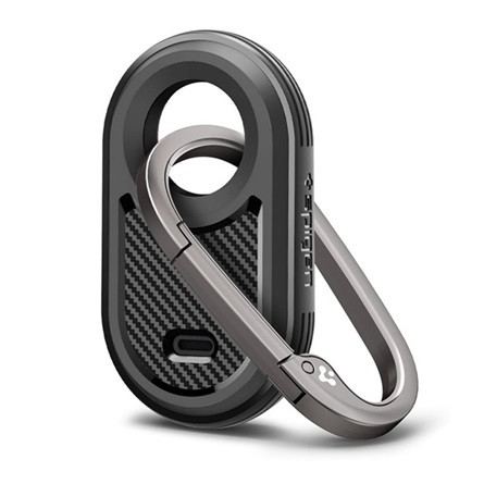 SPIGEN RUGGED ARMOR kulcstartó ütésállóság, karabíner, Samsung SmartTag2 FEKETE