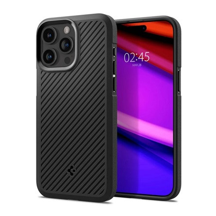 Spigen iPhone 15 Pro Max SPIGEN CORE ARMOR szilikon telefonvédő ütésállóság, csíkos, FEKETE