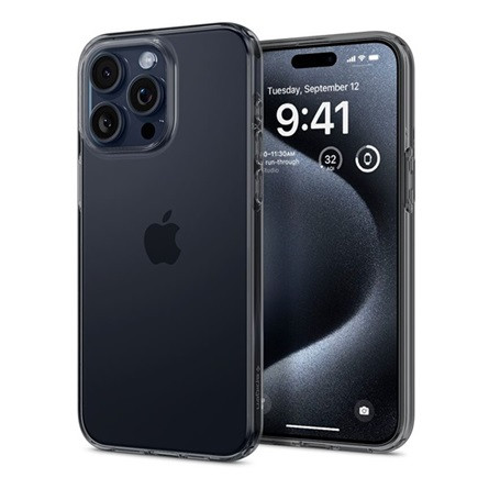 Spigen iPhone 15 Pro SPIGEN CRYSTAL FLEX szilikon telefonvédő ütésállóság, légpárnás sarok, SÖTÉTSZÜRKE