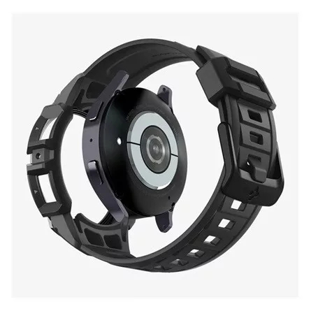 Spigen Samsung Watch 6 eSIM 44mm SPIGEN RUGGED ARMOR PRO pótszíj egyedi méret, ütésállóság + szilikon keret, FEKETE
