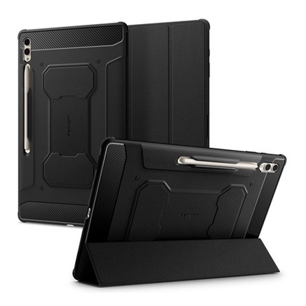 Spigen Samsung Tab S9 Ultra LTE SPIGEN RUGGED ARMOR PRO tok álló aktív FLIP, ceruza tartó, FEKETE