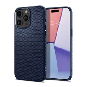   Spigen iPhone 15 Pro Max SPIGEN LIQUID AIR szilikon telefonvédő ütésállóság, rombusz, SÖTÉTKÉK