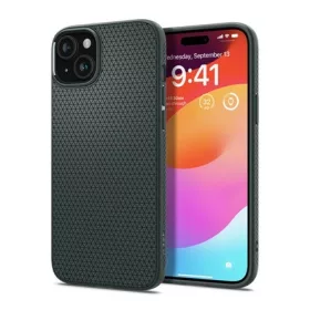   Spigen iPhone 15 Plus SPIGEN LIQUID AIR szilikon telefonvédő ütésállóság, rombusz, SÖTÉTZÖLD