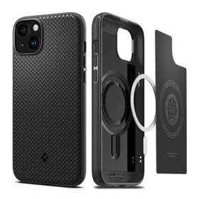   Spigen iPhone 15 Plus SPIGEN MAG ARMOR műanyag telefonvédő ütésállóság, csíkos, FEKETE