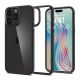 Spigen iPhone 15 Pro SPIGEN ULTRA HYBRID műanyag telefonvédő ütésállóság, légpárnás keret, ÁTLÁTSZÓ/FEKETE