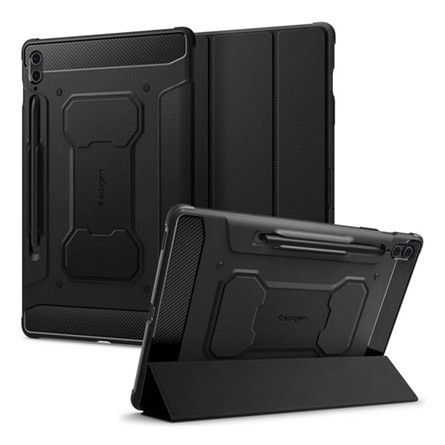 Spigen Samsung Tab S9 FE Plus LTE SPIGEN RUGGED ARMOR PRO tok álló aktív FLIP, ceruza tartó, FEKETE