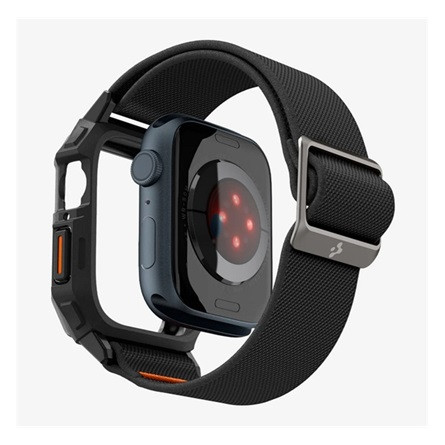 Spigen Apple Watch Series 9 45mm SPIGEN LITE FIT PRO pótszíj egyedi méret, ütésállóság + szilikon keret, FEKETE