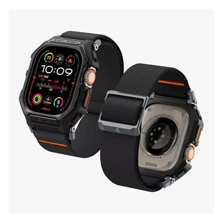 Spigen Apple Watch Ultra 2 49mm SPIGEN LITE FIT PRO pótszíj egyedi méret, ütésállóság + szilikon keret, FEKETE