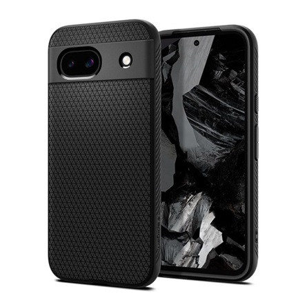 Spigen Google Pixel 8a 5G SPIGEN LIQUID AIR szilikon telefonvédő ütésállóság, rombusz, FEKETE