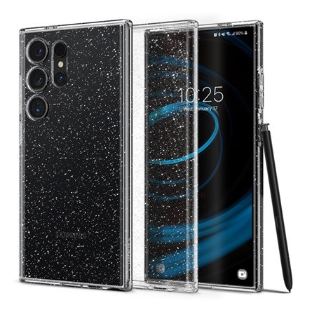 Spigen Samsung S24 Ultra 5G SPIGEN LIQUID CRYSTAL GLITTER szilikon telefonvédő ütésállóság, csillámporos, ÁTLÁTSZÓ
