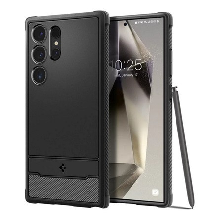 Spigen Samsung S24 Ultra 5G SPIGEN RUGGED ARMOR szilikon telefonvédő ütésállóság, karbon minta, FEKETE