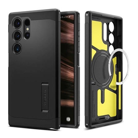 Spigen Samsung S24 Ultra 5G SPIGEN TOUGH ARMOR MAG műanyag telefonvédő ütésállóság, kitámasztó, FEKETE