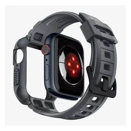 Spigen Apple Watch Series 9 45mm SPIGEN RUGGED ARMOR PRO pótszíj egyedi méret, ütésállóság + szilikon keret, SÖTÉTSZÜRKE