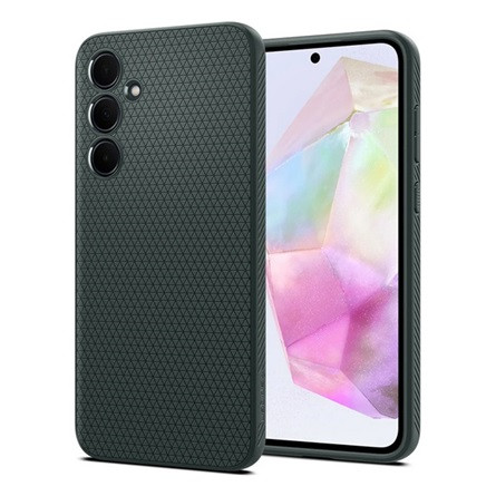 Spigen Samsung A35 5G SPIGEN LIQUID AIR szilikon telefonvédő ütésállóság, rombusz, SÖTÉTZÖLD