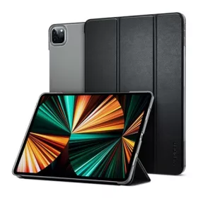   Spigen IPAD Air 13 (2024) SPIGEN SMART FOLD tok álló, bőr hatású aktív FLIP, asztali tartó, FEKETE