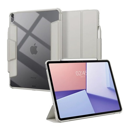Spigen IPAD Pro 12.9 (2018) SPIGEN AIR SKIN PRO tok álló, ECO bőr hatású aktív FLIP, ceruza tartó, SZÜRKE