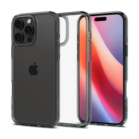 Spigen iPhone 16 Pro Max 5G SPIGEN ULTRA HYBRID műanyag telefonvédő ütésállóság, fényes keret, VILÁGOSSZÜRKE