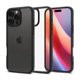   Spigen iPhone 16 Pro Max 5G SPIGEN ULTRA HYBRID műanyag telefonvédő ütésállóság, légpárnás keret, ÁTLÁTSZÓ/FEKETE