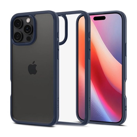 Spigen iPhone 16 Pro Max 5G SPIGEN ULTRA HYBRID műanyag telefonvédő ütésállóság, matt keret, SÖTÉTKÉK