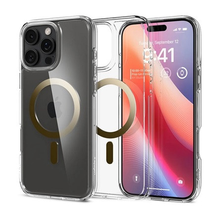Spigen iPhone 16 Pro Max 5G SPIGEN ULTRA HYBRID MAG műanyag telefonvédő ütésállóság, MagSafe, ARANY