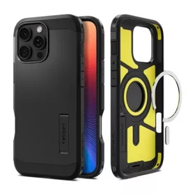   Spigen iPhone 16 Pro Max 5G SPIGEN TOUGH ARMOR MAG műanyag telefonvédő ütésállóság, MagSafe, FEKETE