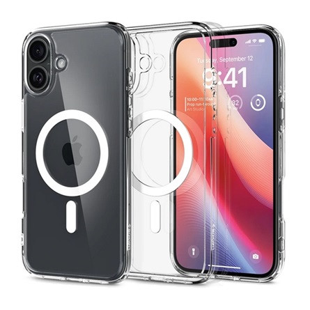 Spigen iPhone 16 Plus 5G SPIGEN ULTRA HYBRID MAG műanyag telefonvédő ütésállóság, MagSafe, FEHÉR