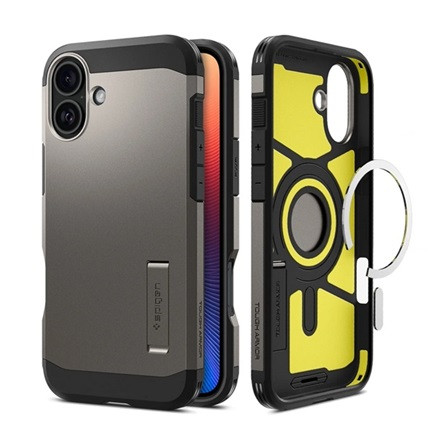 Spigen iPhone 16 Plus 5G SPIGEN TOUGH ARMOR MAG műanyag telefonvédő ütésállóság, MagSafe, SÖTÉTSZÜRKE