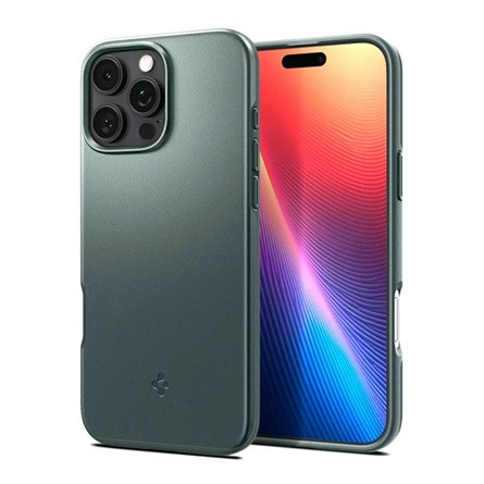 Spigen iPhone 16 Pro SPIGEN THIN FIT műanyag telefonvédő matt, kameravédő, SÖTÉTZÖLD