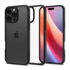   Spigen iPhone 16 Pro 5G SPIGEN ULTRA HYBRID műanyag telefonvédő ütésállóság, légpárnás keret, ÁTLÁTSZÓ/FEKETE