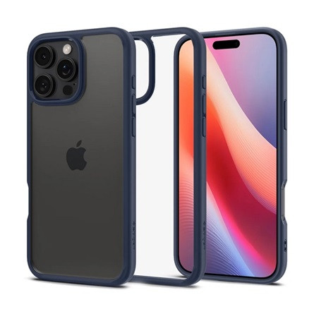 Spigen iPhone 16 Pro 5G SPIGEN ULTRA HYBRID műanyag telefonvédő ütésállóság, matt keret, SÖTÉTKÉK