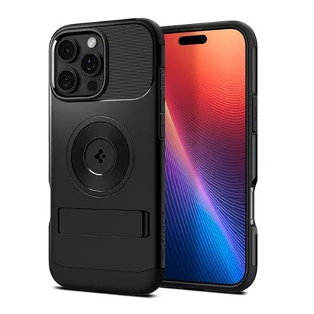 Spigen iPhone 16 Pro 5G SPIGEN SLIM ARMOR MAG szilikon telefonvédő műanyag hátlap, MagSafe, FEKETE
