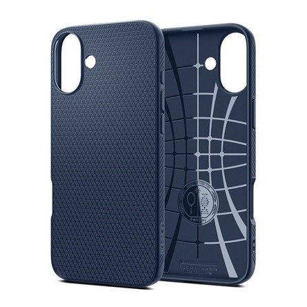 Spigen iPhone 16 5G SPIGEN LIQUID AIR szilikon telefonvédő ütésállóság, rombusz, SÖTÉTKÉK