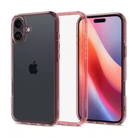   Spigen iPhone 16 5G SPIGEN ULTRA HYBRID műanyag telefonvédő ütésállóság, fényes keret, RÓZSASZÍN