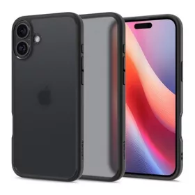   Spigen iPhone 16 5G SPIGEN ULTRA HYBRID műanyag telefonvédő ütésállóság, matt, FEKETE/ÁTLÁTSZÓ