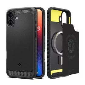   Spigen iPhone 16 5G SPIGEN RUGGED ARMOR szilikon telefonvédő ütésállóság, MagSafe, FEKETE