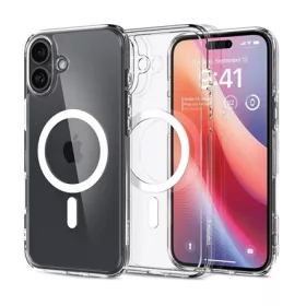   Spigen iPhone 16 5G SPIGEN CRYSTAL HYBRID szilikon telefonvédő ütésállóság, MagSafe, ÁTLÁTSZÓ