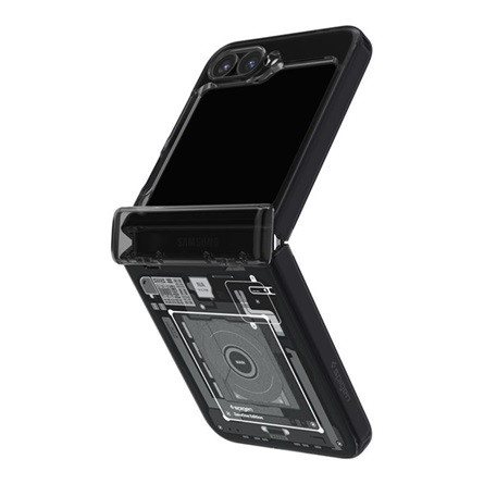 Spigen Samsung Z Flip6 SPIGEN ULTRA HYBRID PRO ZERO ONE műanyag telefonvédő ütésállóság, wireless, FEKETE