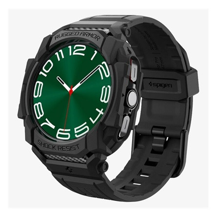 Spigen Samsung Watch Ultra eSIM 47mm SPIGEN RUGGED ARMOR PRO pótszíj egyedi méret, ütésállóság + szilikon keret, FEKETE