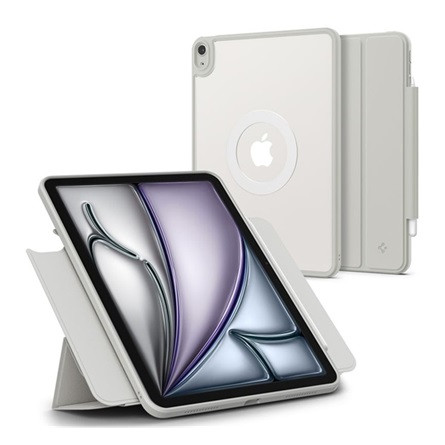 Spigen IPAD Air 13 (2024) SPIGEN AIR SKIN PRO ONETAP tok álló, ECO bőr hatású aktív FLIP, mágneses, SZÜRKE