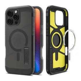   Spigen iPhone 16 Pro SPIGEN TOUGH ARMOR MAG műanyag telefonvédő ütésállóság, kitámasztó, FEKETE