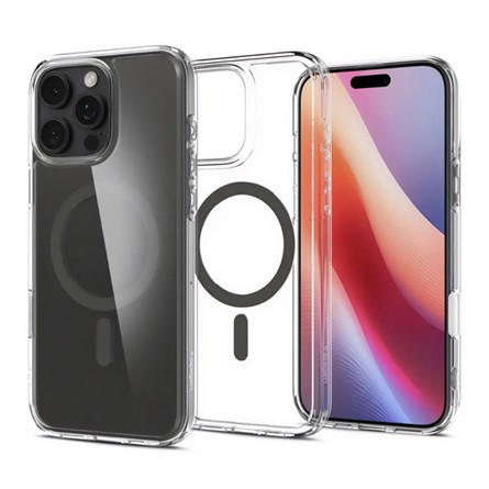 Spigen iPhone 16 Pro SPIGEN ULTRA HYBRID T MAG műanyag telefonvédő ütésállóság, MagSafe, ÁTLÁTSZÓ/SÖTÉTSZÜRKE