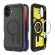 Spigen iPhone 16 SPIGEN TOUGH ARMOR MAG műanyag telefonvédő ütésállóság, kitámasztó, FEKETE