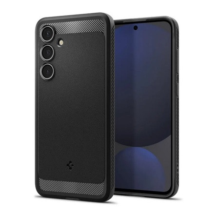 Spigen Samsung S24 FE SPIGEN RUGGED ARMOR szilikon telefonvédő ütésállóság, karbon minta, FEKETE