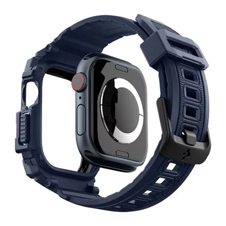 Spigen Apple Watch Series 10 42mm SPIGEN RUGGED ARMOR PRO pótszíj egyedi méret, ütésállóság + szilikon keret, SÖTÉTKÉK