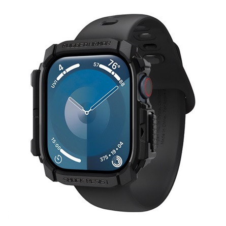 Spigen Apple Watch Series 10 46mm SPIGEN RUGGED ARMOR műanyag óra keret ütésállóság FEKETE