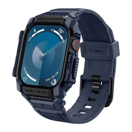 Spigen Apple Watch Series 10 46mm SPIGEN RUGGED ARMOR PRO pótszíj egyedi méret, ütésállóság + szilikon keret, SÖTÉTKÉK