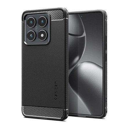 Spigen Xiaomi 14T SPIGEN RUGGED ARMOR szilikon telefonvédő ütésállóság, karbon minta, FEKETE